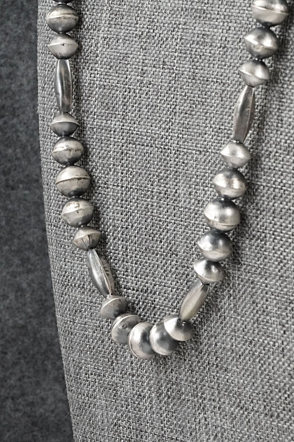 Sterling Silver Navajo Pearl Necklace 24" - Vintage