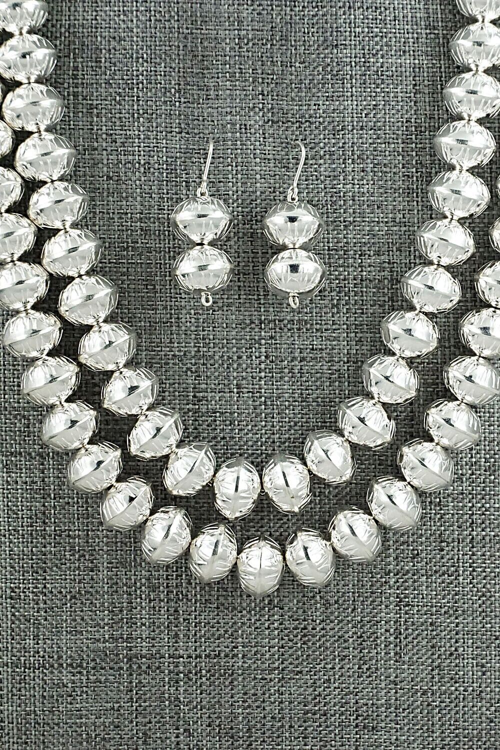 Sterling Silver Navajo Pearl Necklace & Earrings - Presley Haley