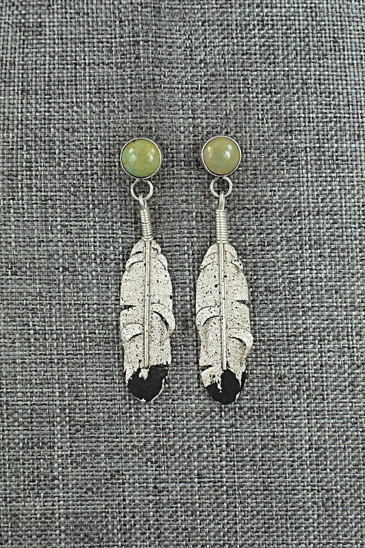 Turquoise & Sterling Silver Earrings - Ernest Rangel