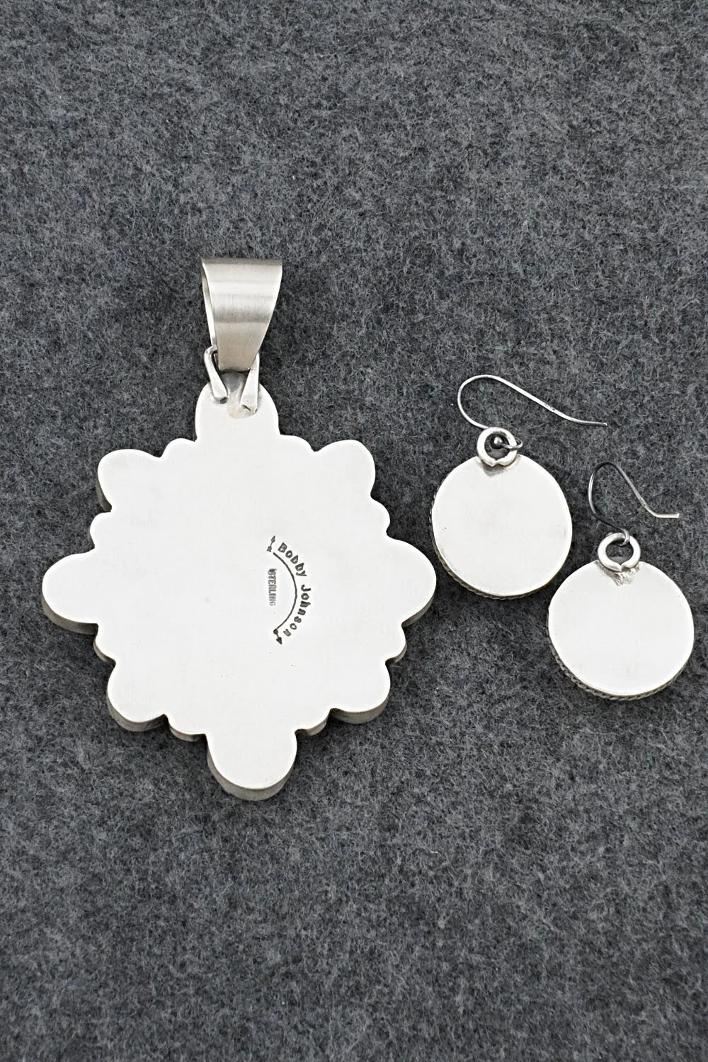 Turquoise & Sterling Silver Pendant and Earrings Set - Bobby Johnson