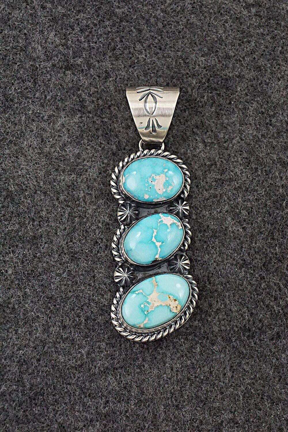 Turquoise & Sterling Silver Pendant - Raymond Delgarito
