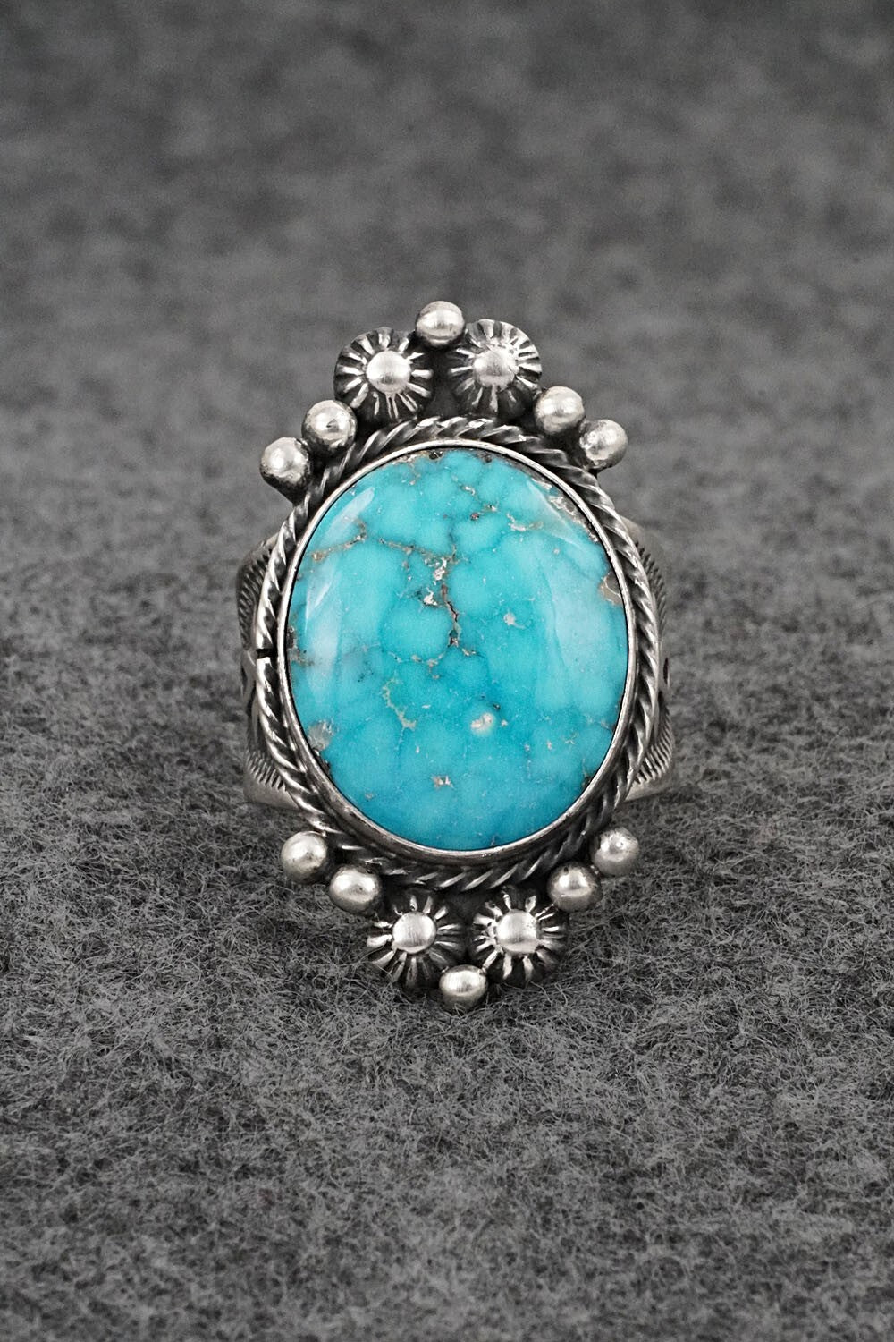 Turquoise & Sterling Silver Ring - Samuel Yellowhair - Size 6.75
