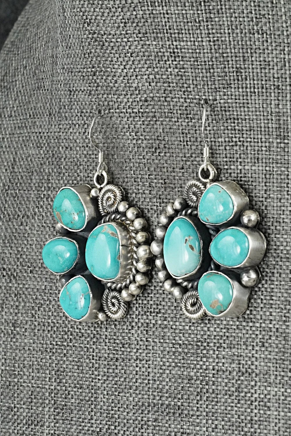 Turquoise & Sterling Silver Necklace and Earrings Set - Rosita Calladitto