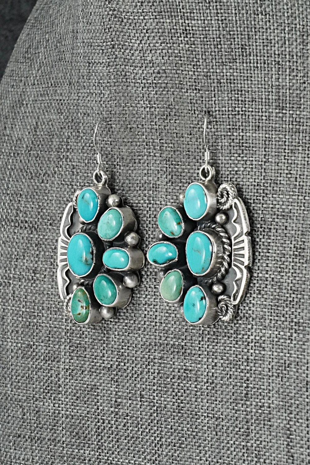 Turquoise & Sterling Silver Necklace and Earrings Set - Rosita Calladitto