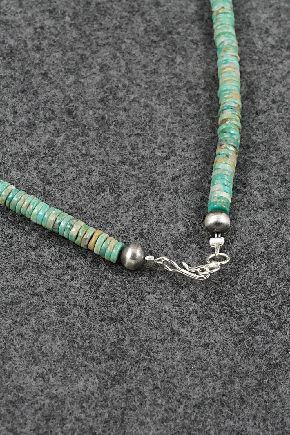 Turquoise & Sterling Silver Necklace 17" - Doreen Jake