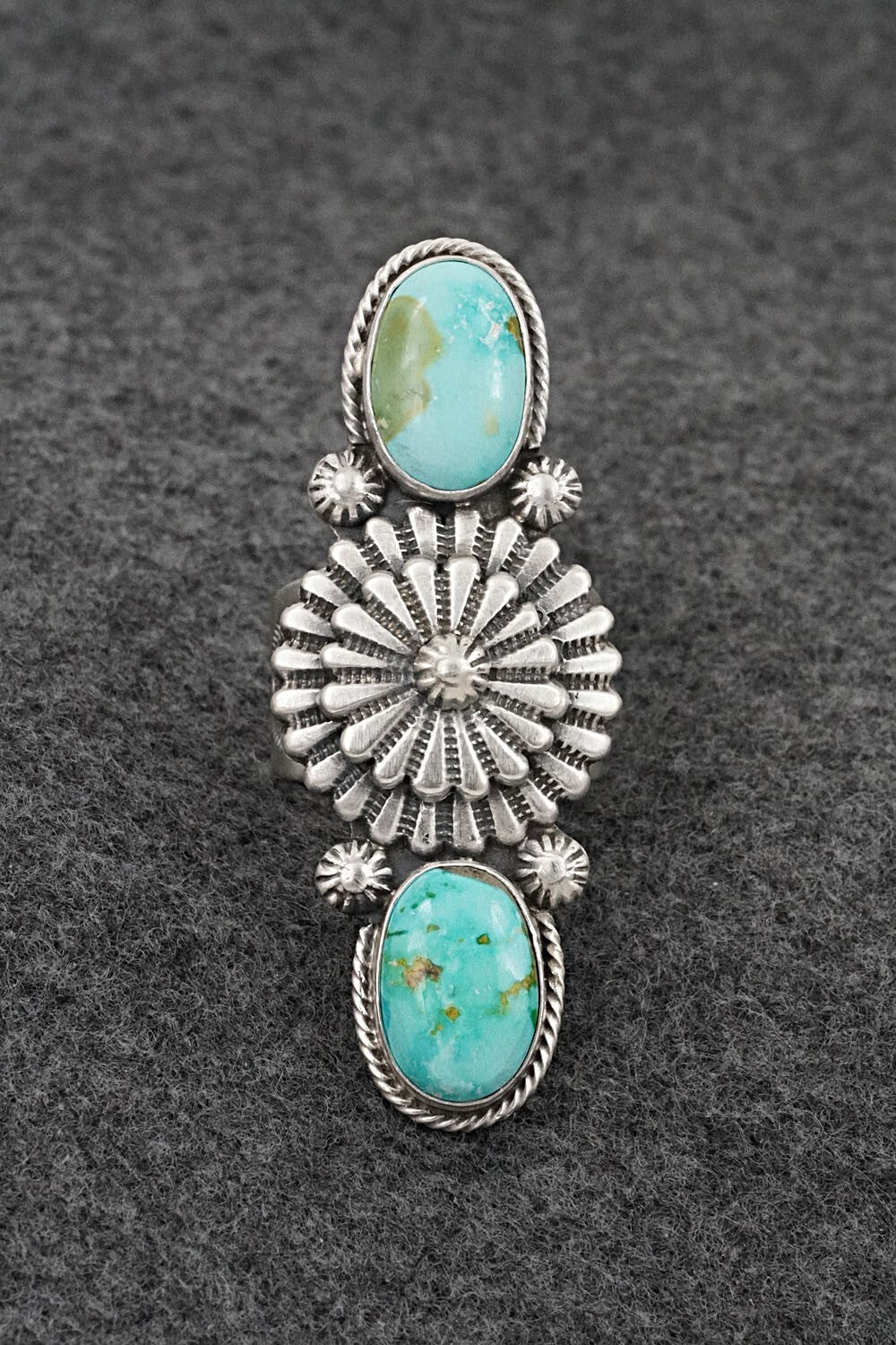Turquoise & Sterling Silver Ring - Samuel Yellowhair - Size 7