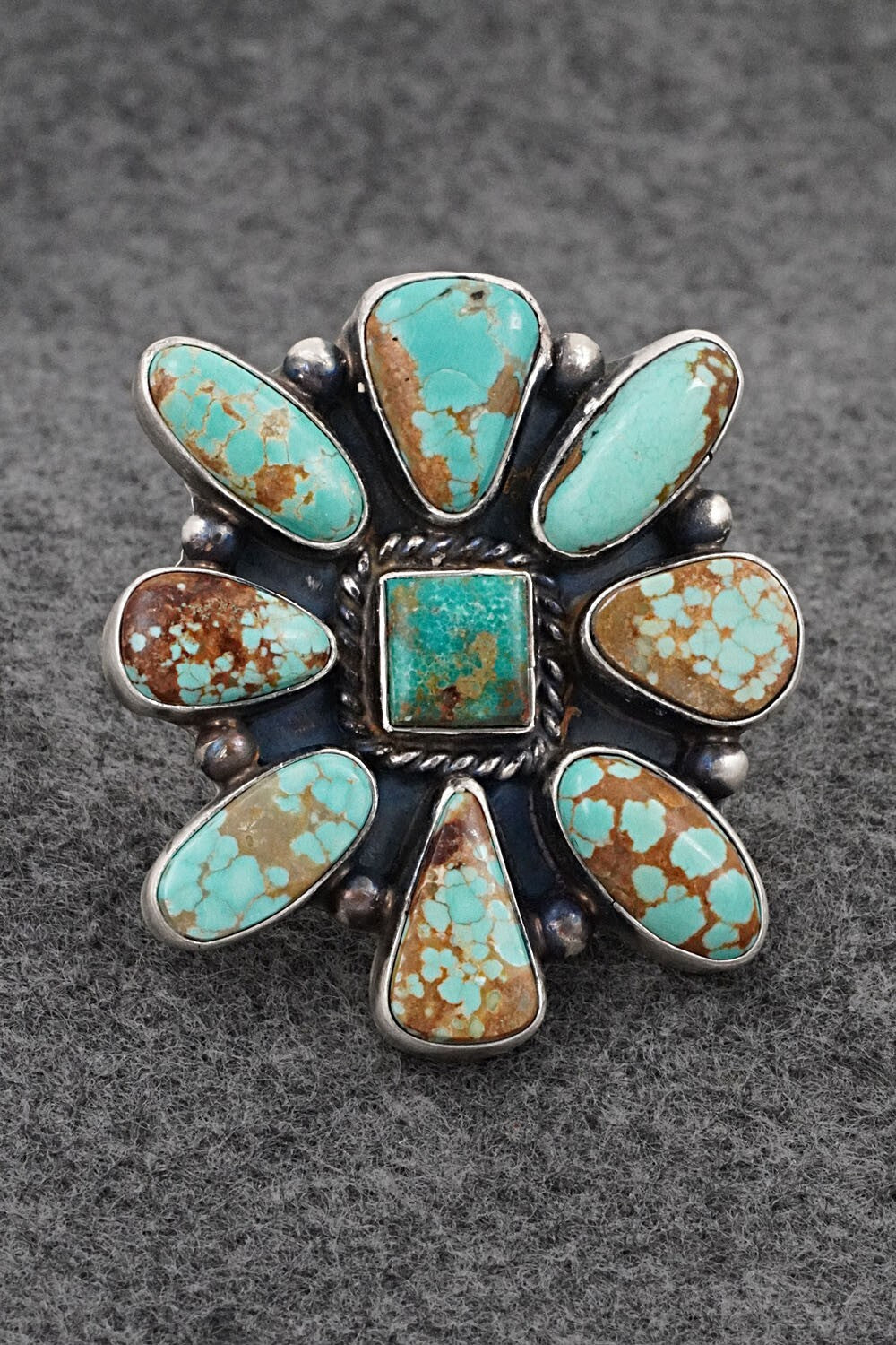 Turquoise & Sterling Silver Ring - Kathleen Livingston - Size 8