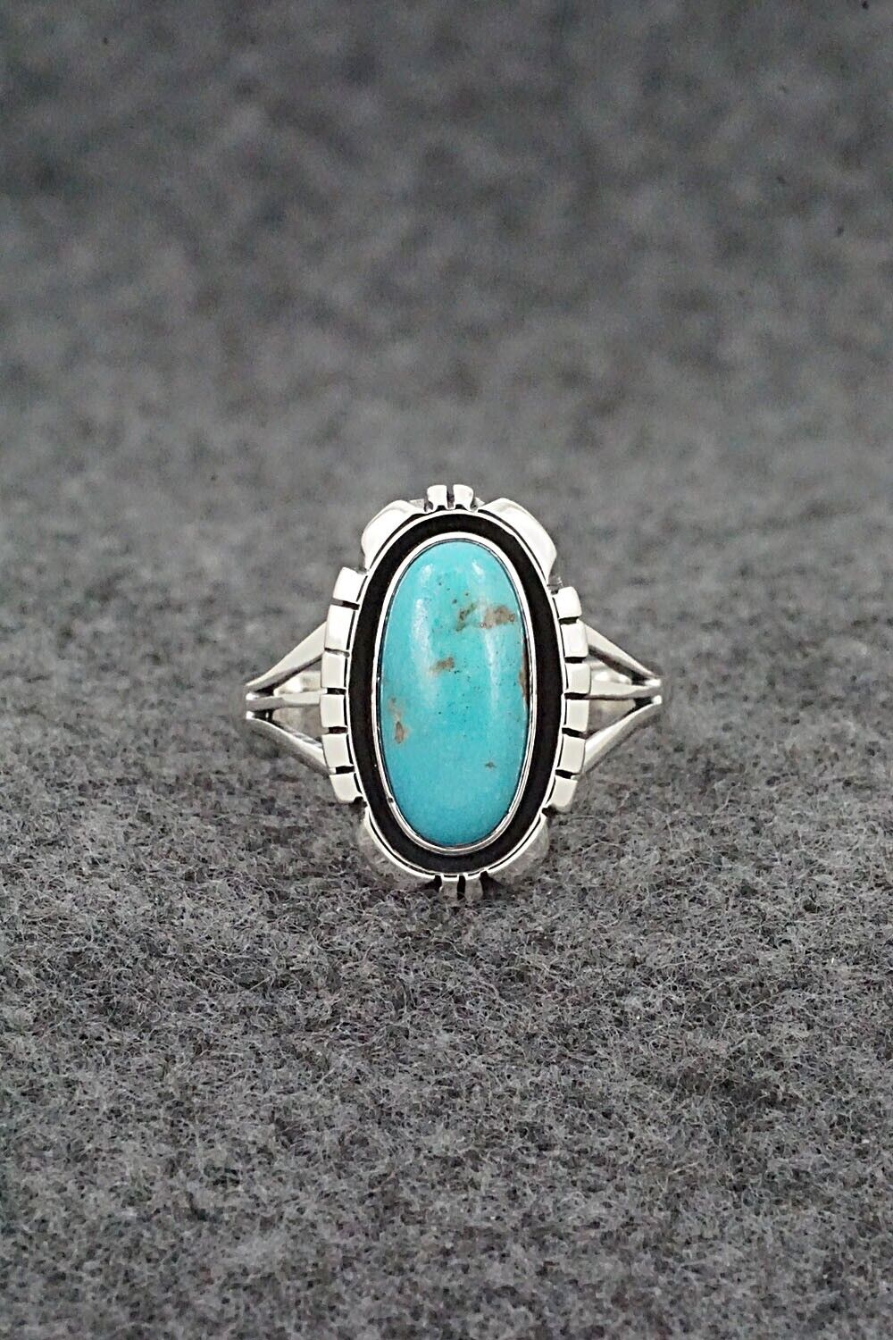 Turquoise & Sterling Silver Ring - Amos Begay - Size 7.5
