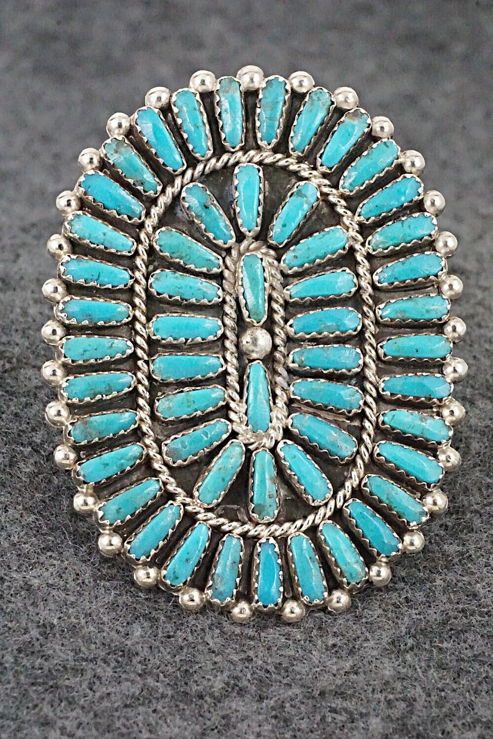 Turquoise & Sterling Silver Ring - Lavell Byjoe - Size 9.5