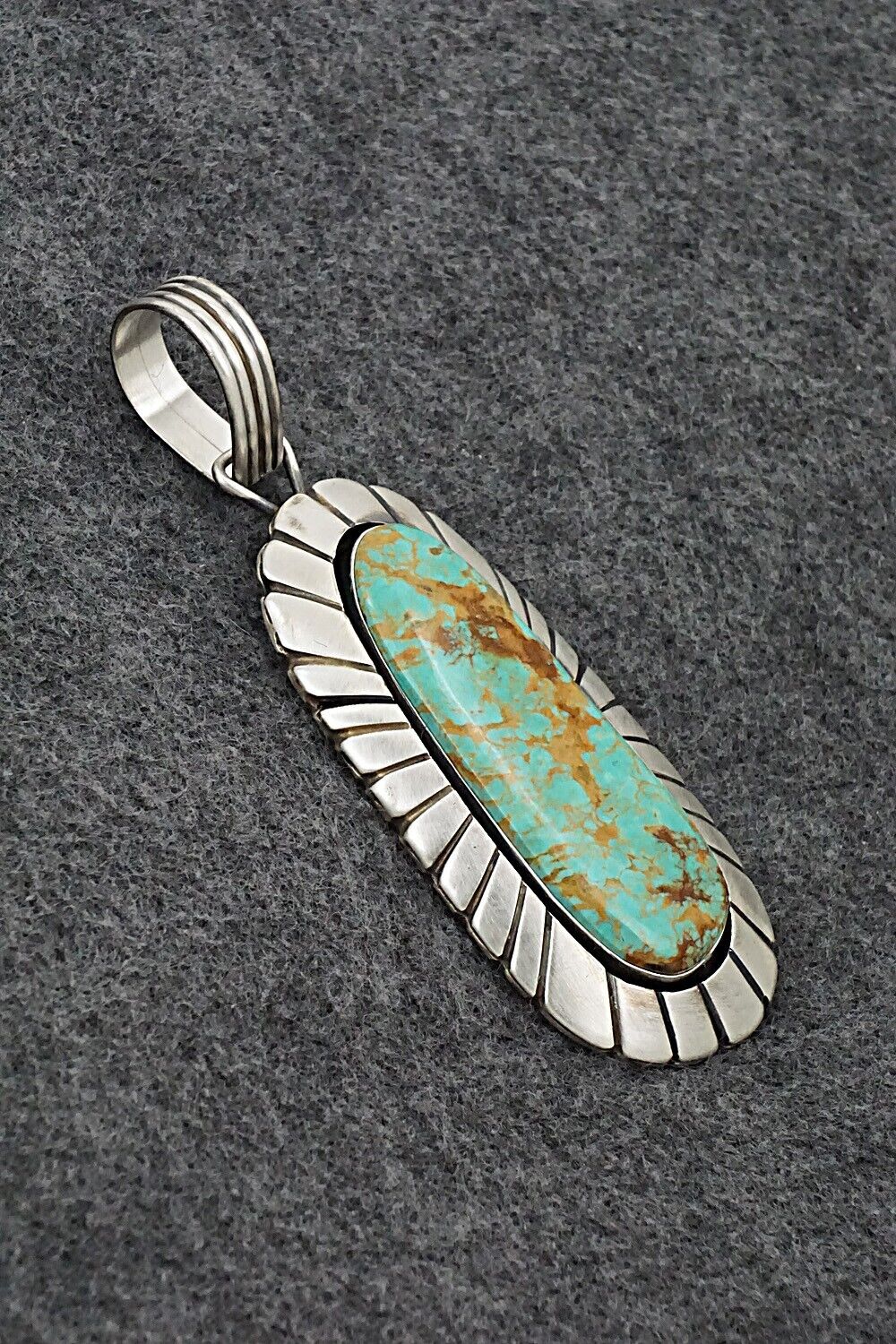 Turquoise & Sterling Silver Pendant - Jackson Hoskie