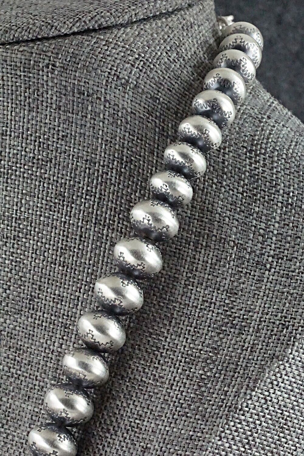 Sterling Silver Navajo Pearl Necklace 24" - Bryannen Halwood