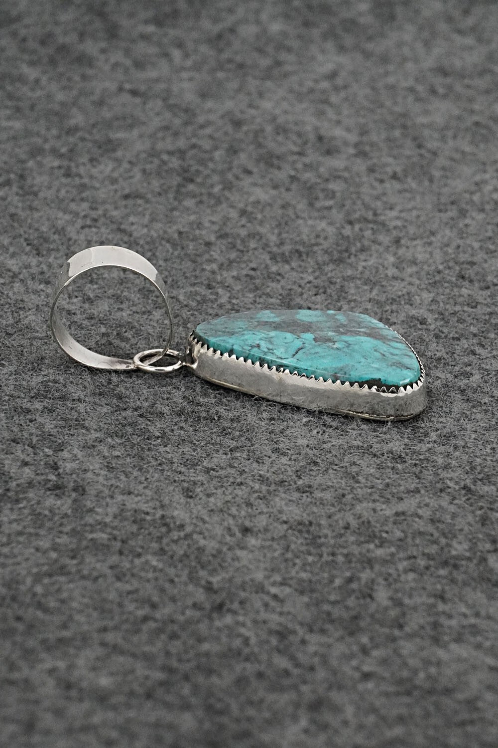 Turquoise and Sterling Silver Pendant - Leslie Nez