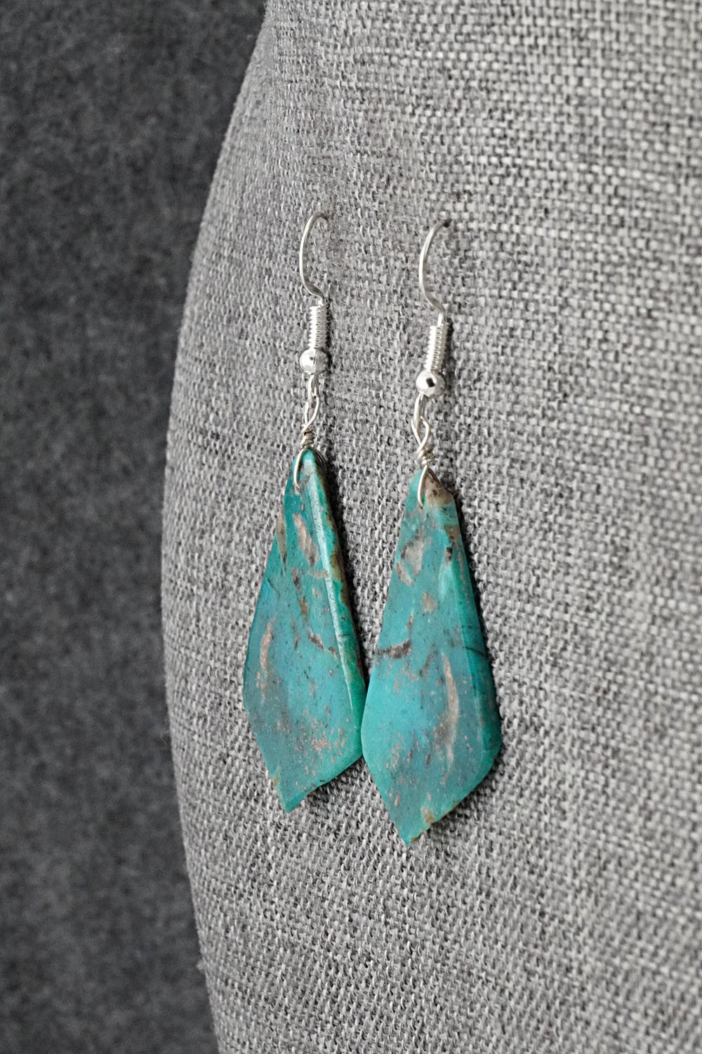 Turquoise & Sterling Silver Earrings - Louise Pete