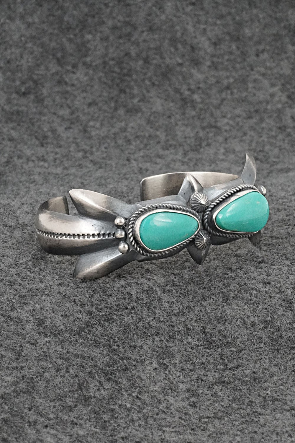 Turquoise & Sterling Silver Bracelet - Harrison Bitsue