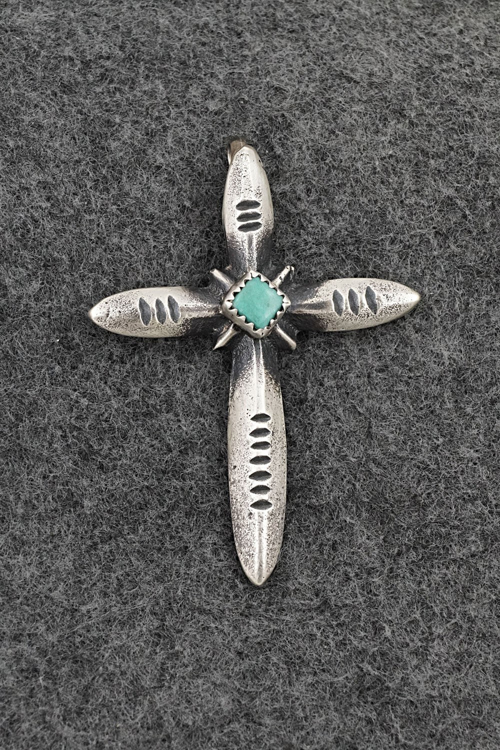 Turquoise & Sterling Silver Pendant - Valerie Cayatiento