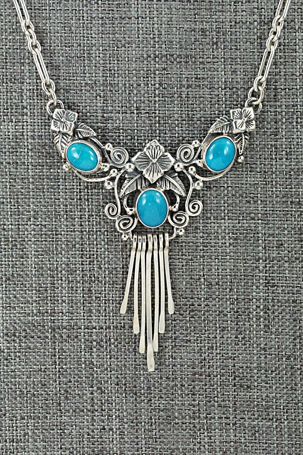 Turquoise & Sterling Silver Necklace - Roie Jaque