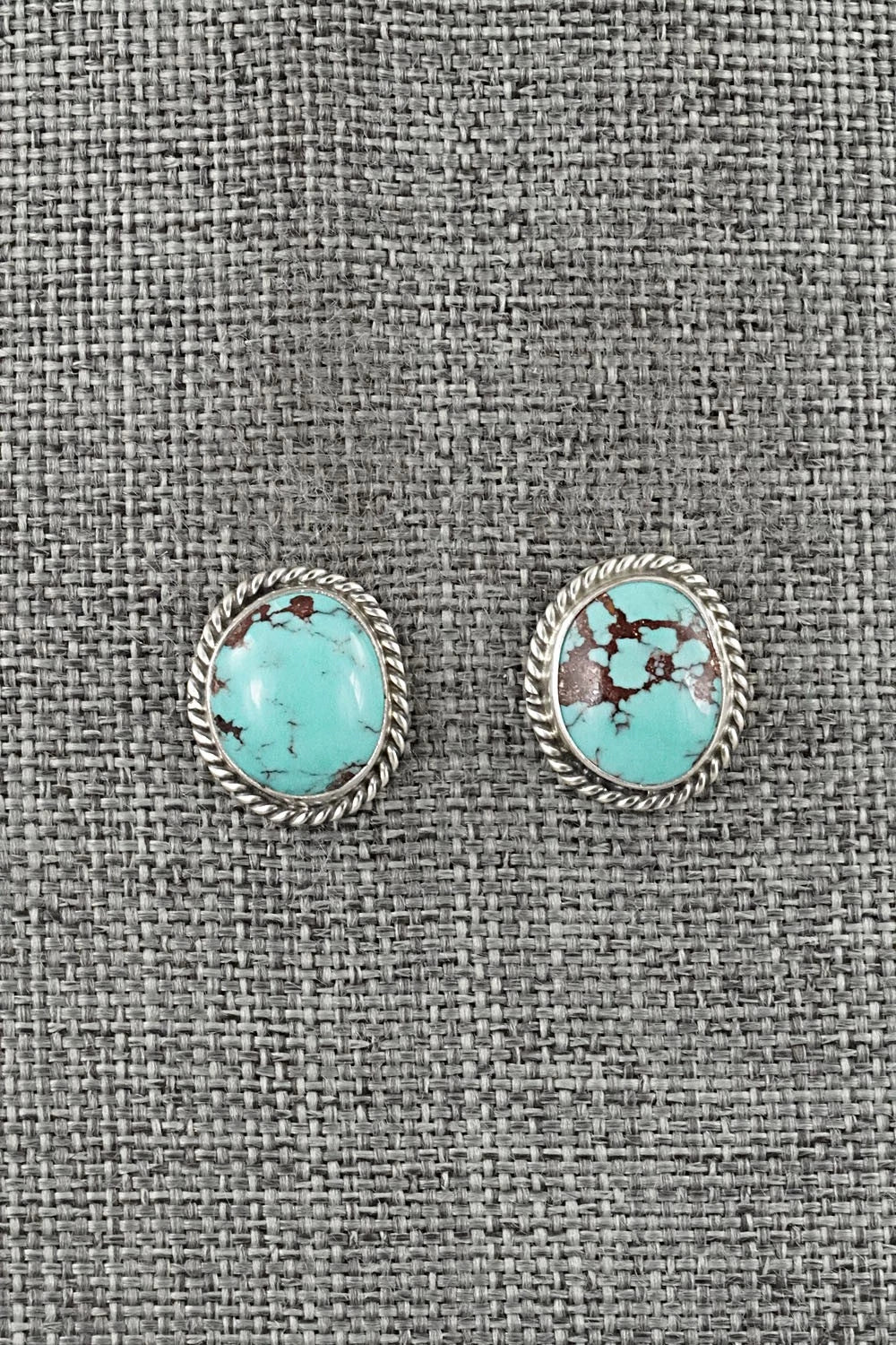 Turquoise & Sterling Silver Earrings - Eugene Gruber