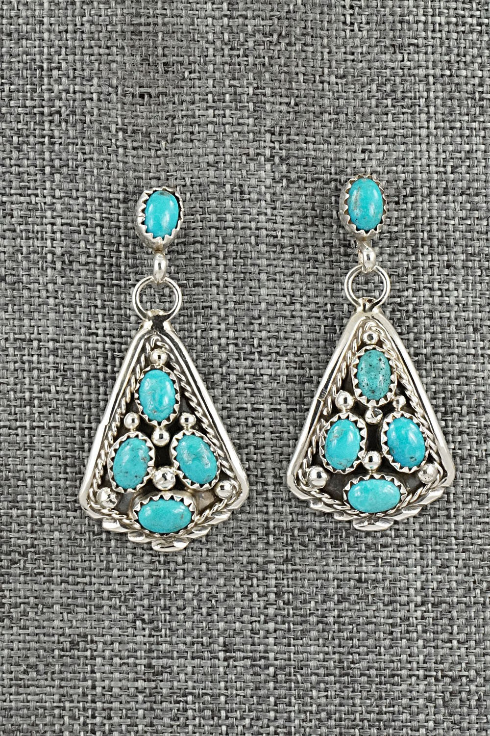 Turquoise & Sterling Silver Earrings - Melvin Chee