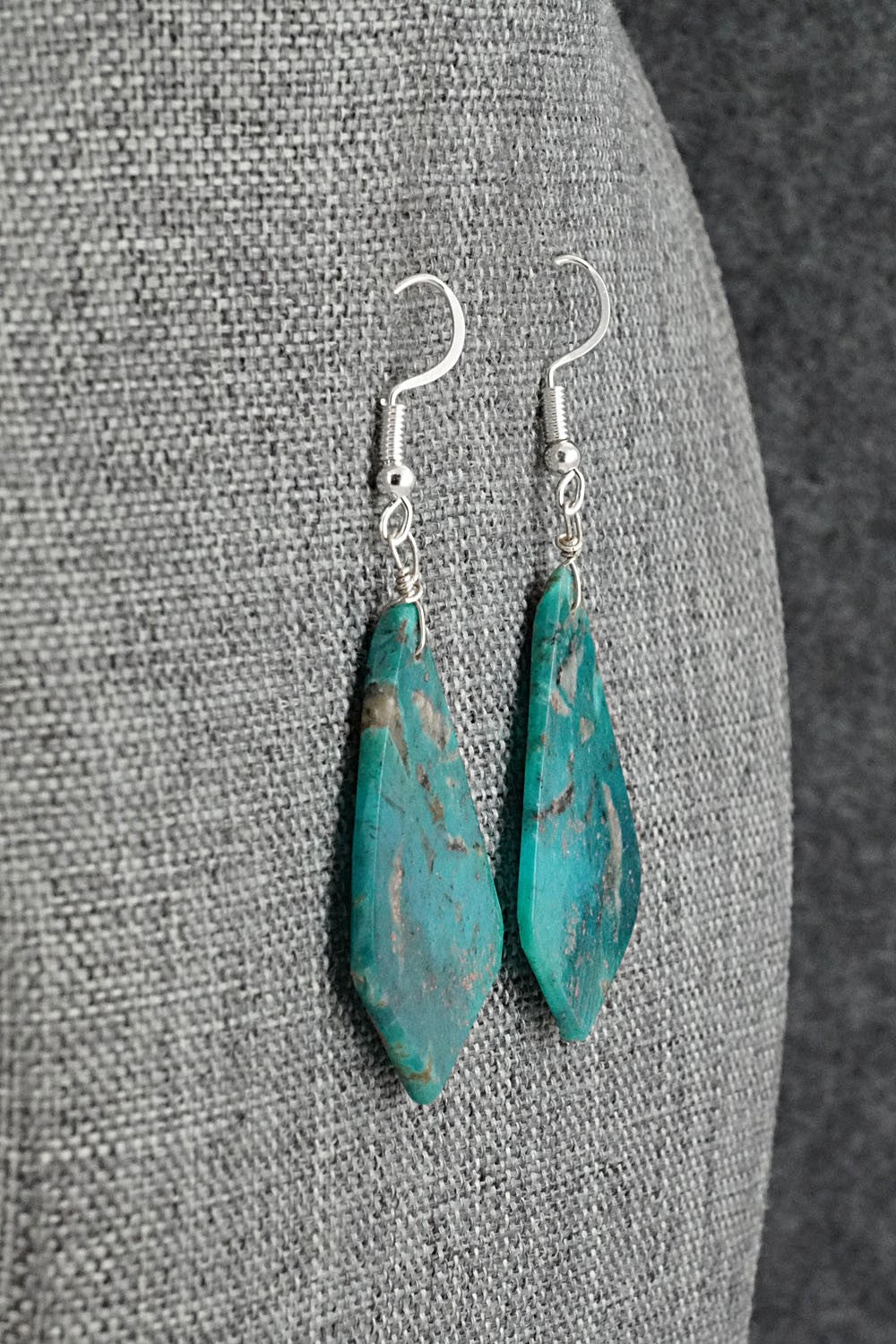 Turquoise & Sterling Silver Earrings - Louise Pete