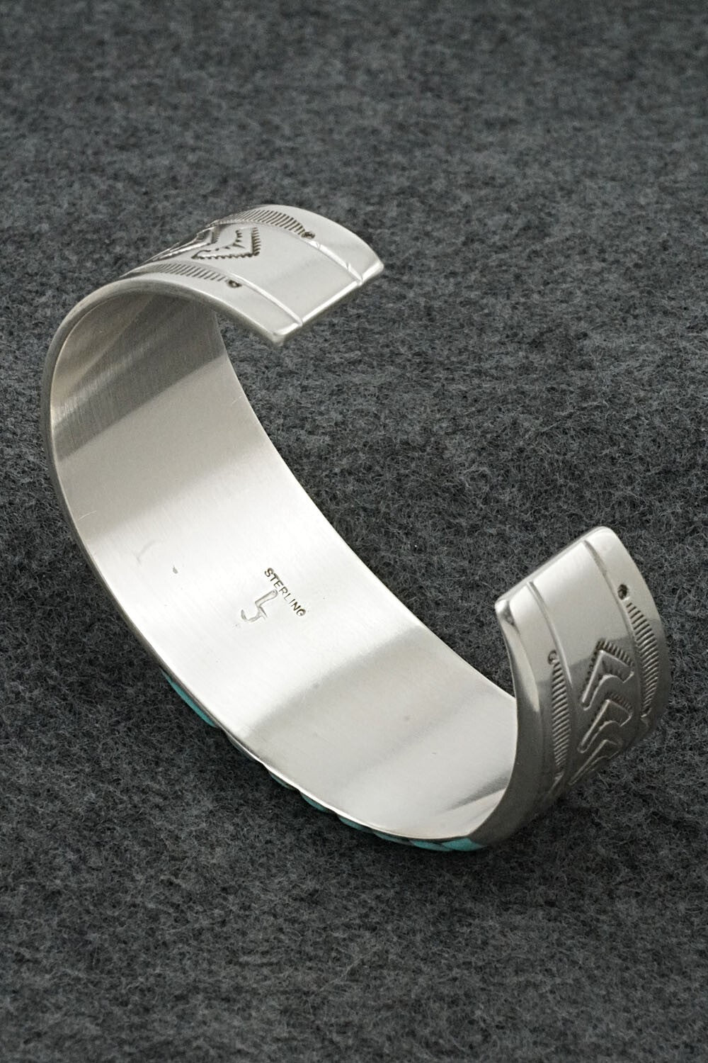 Turquoise & Sterling Silver Bracelet - Leonard Jim
