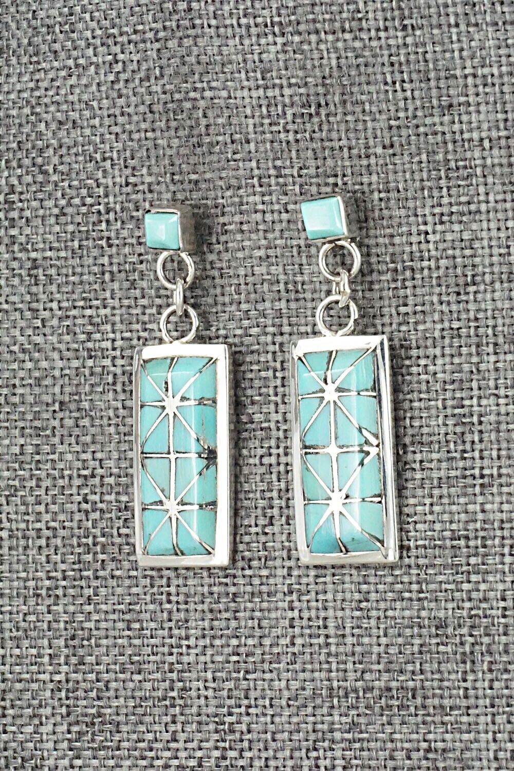 Turquoise & Sterling Silver Earrings - Gloria Tucson