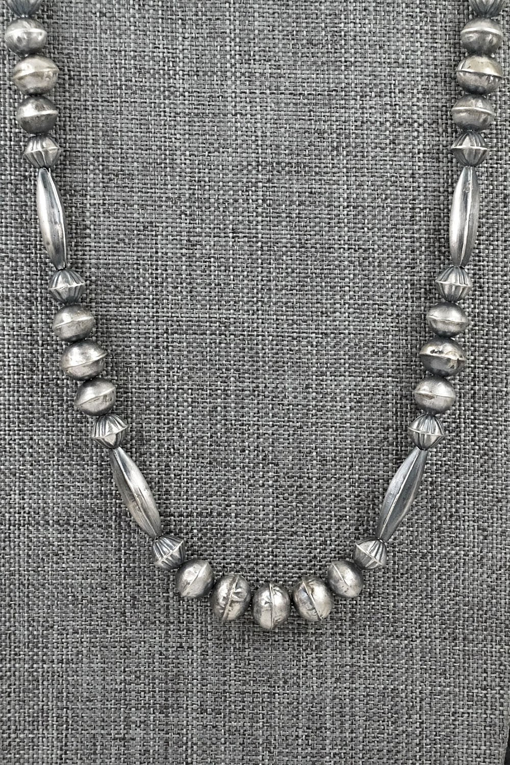 Sterling Silver Navajo Pearl Necklace 28" - Vintage