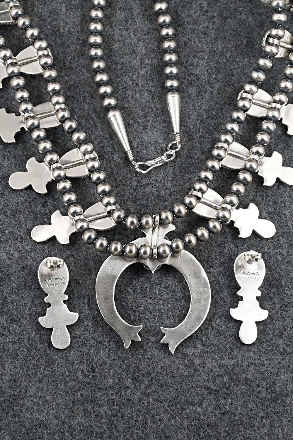 Turquoise & Sterling Silver Squash Blossom Set - Adrienne Gordon