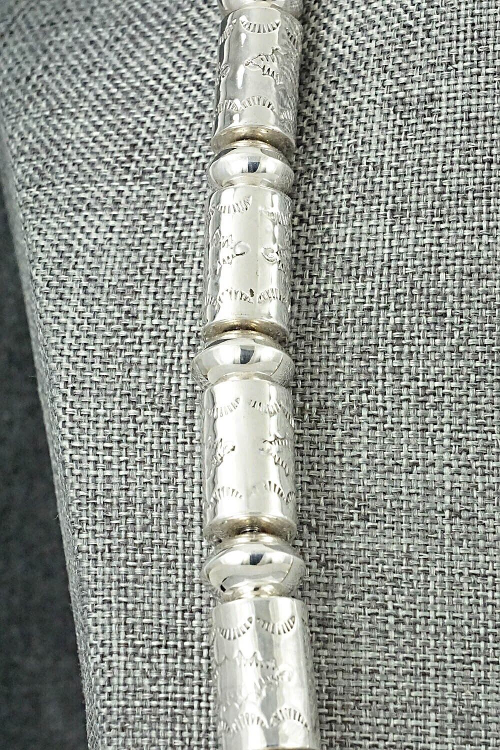 Sterling Silver Navajo Pearl Necklace 29" - Jeffery Castillo