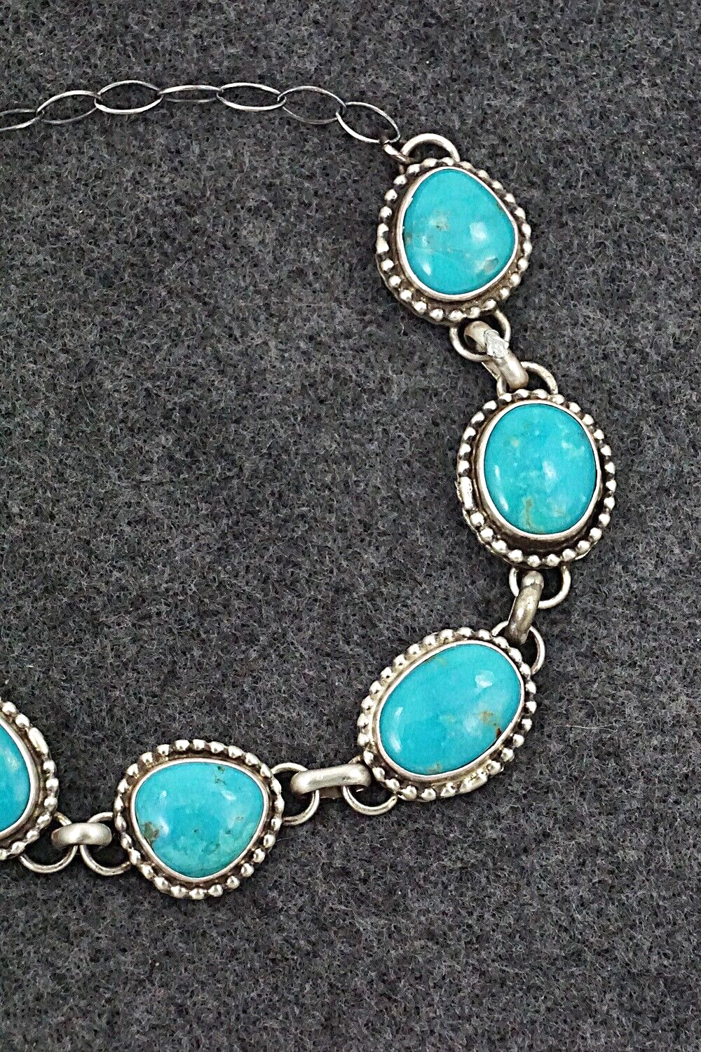 Turquoise & Sterling Silver Link Bracelet - Kathleen Livingston