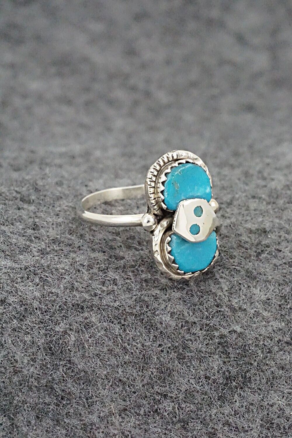 Turquoise & Sterling Silver Ring - Joy Calavaza - Size 7.5