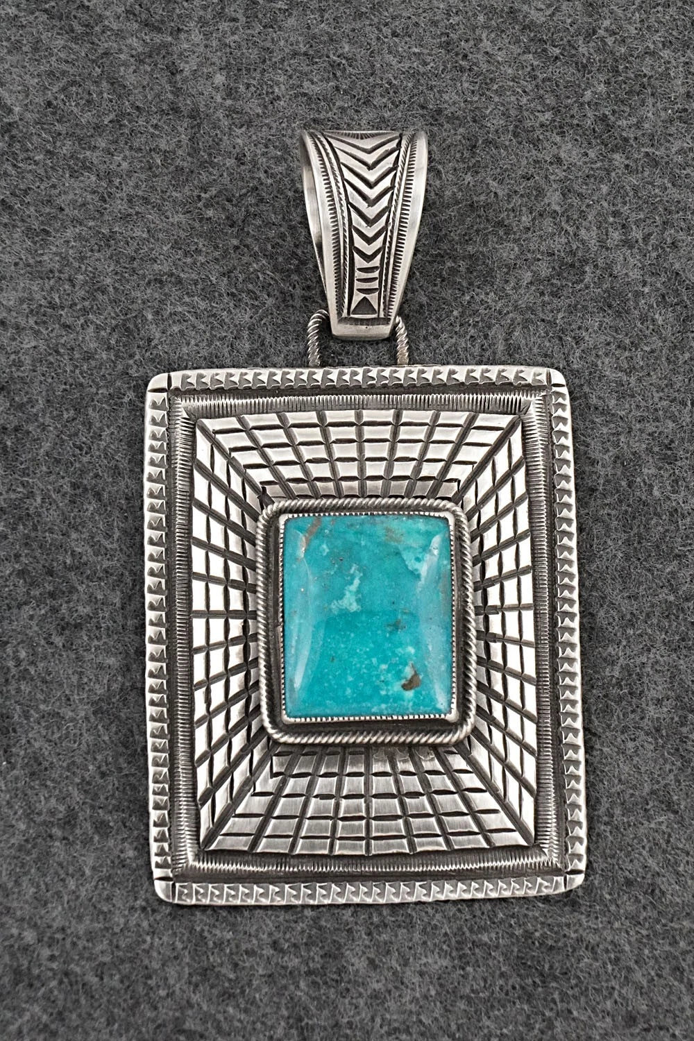 Turquoise & Sterling Silver Pendant - Calvin Martinez