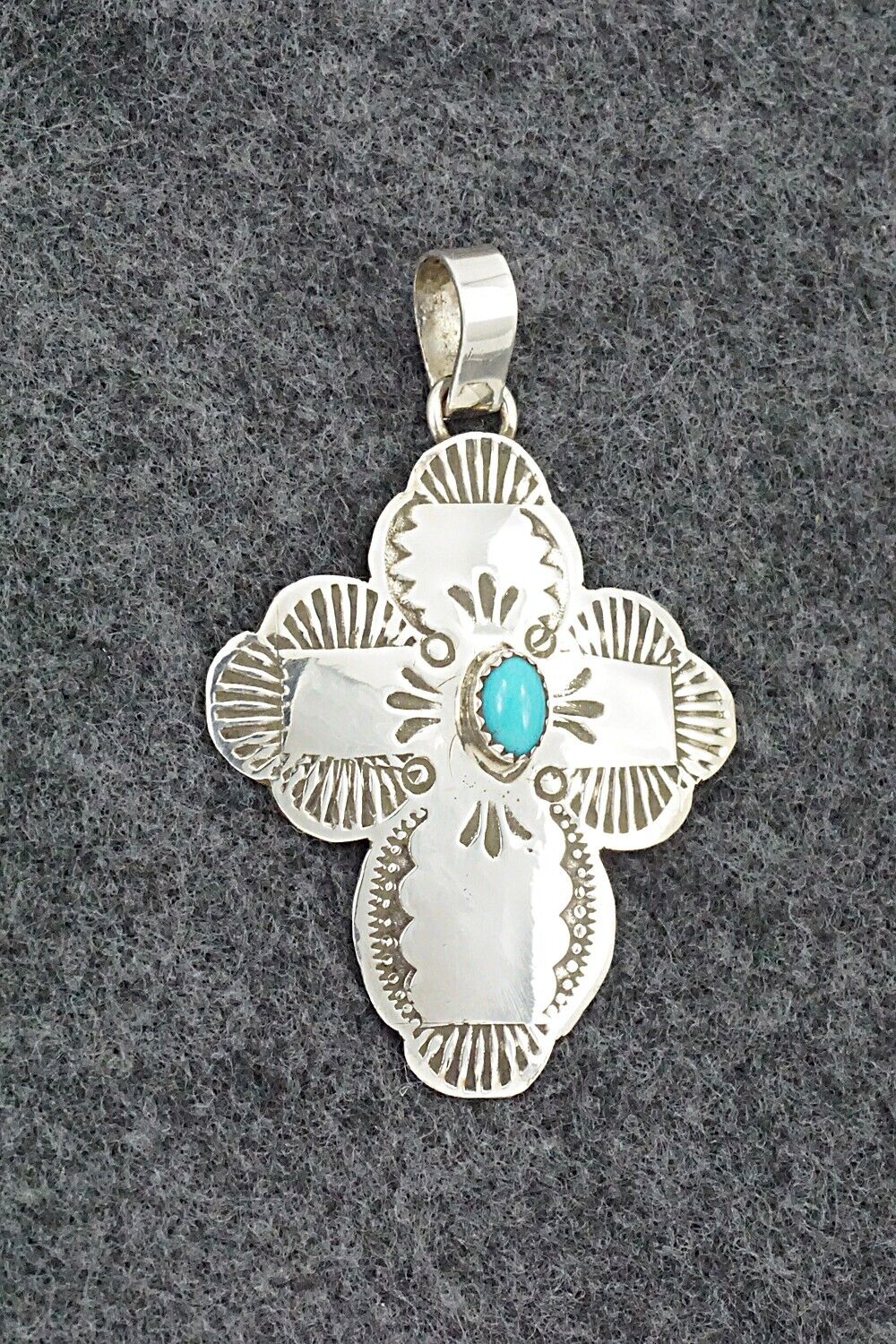 Turquoise & Sterling Silver Pendant - Bertha Begay