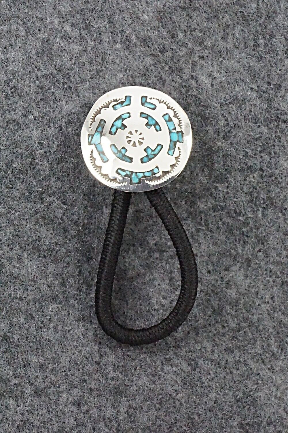 Turquoise & Sterling Silver Hair Tie - Joleen Yazzie