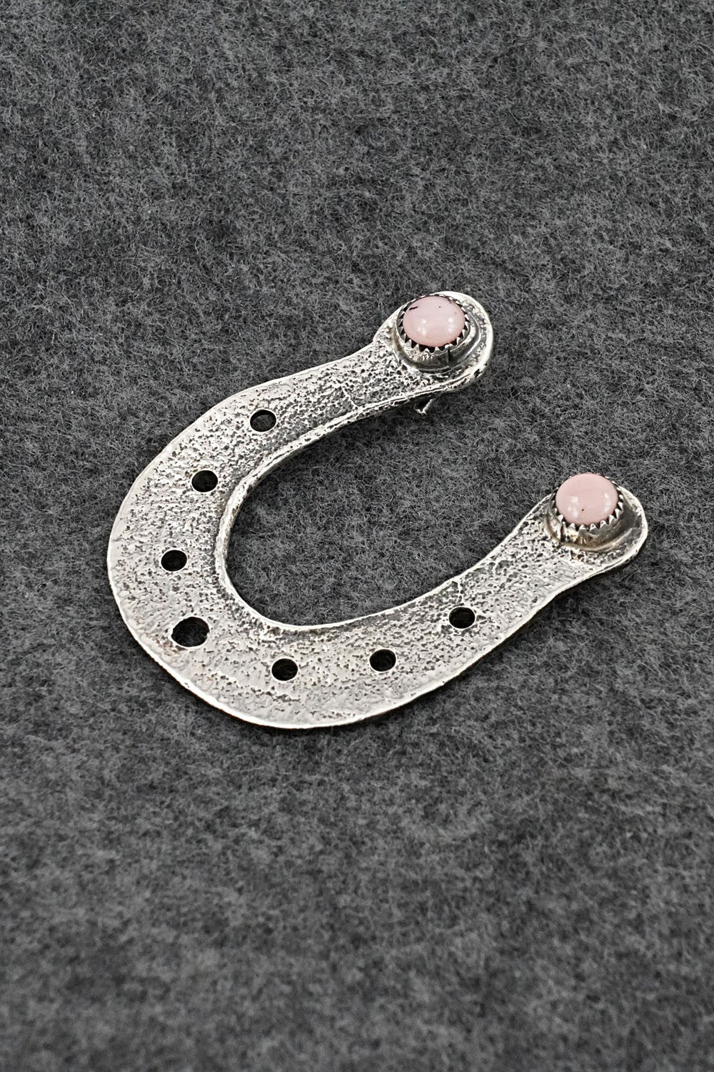 Pink Conch & Sterling Silver Pendant - Darius Arviso