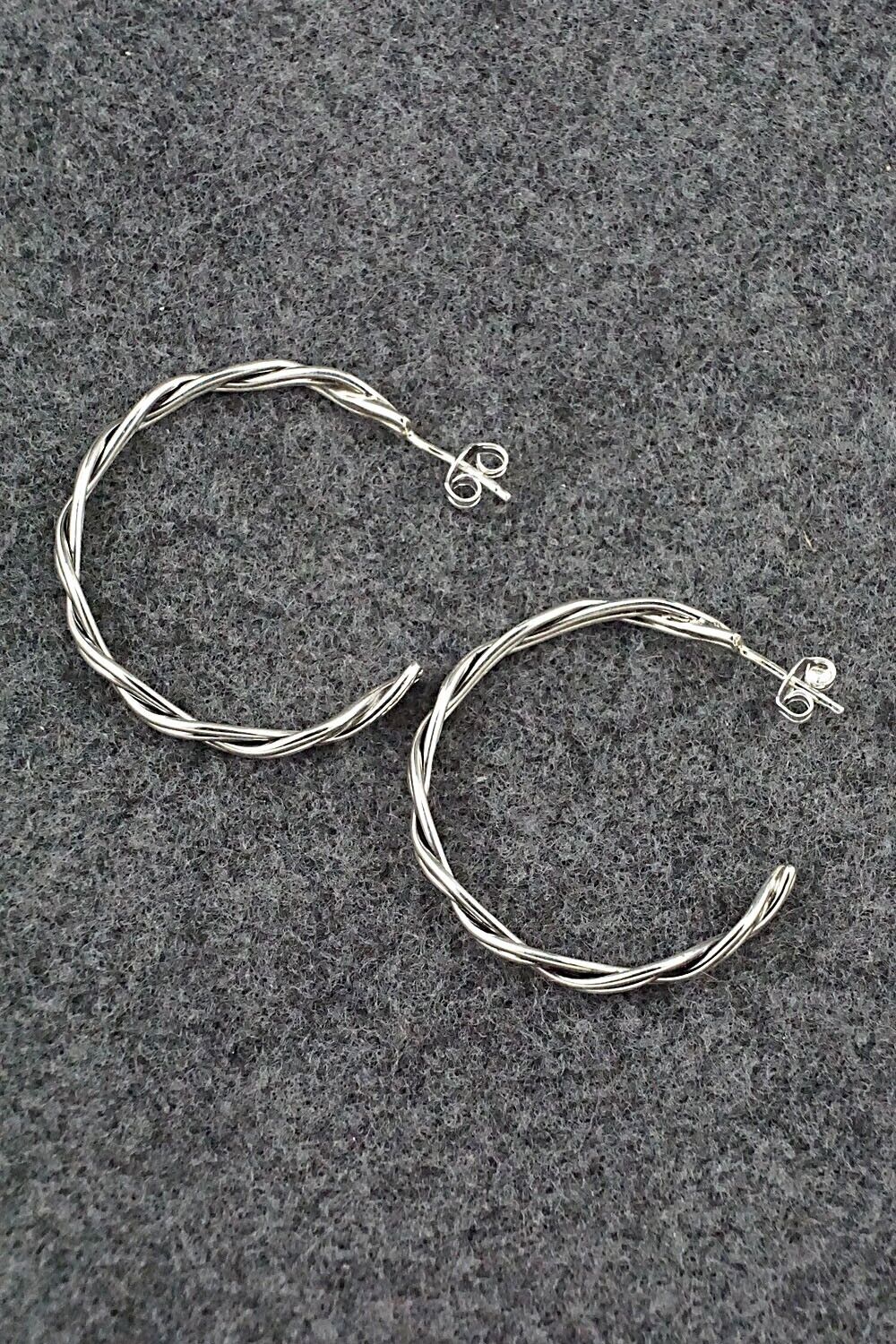 Sterling Silver Hoop Earrings - Elaine Tahe