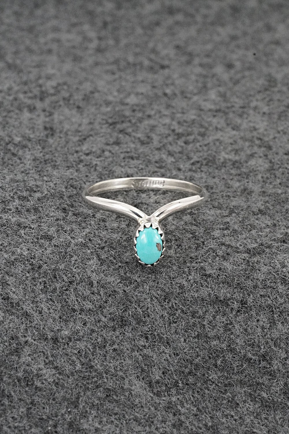 Turquoise & Sterling Silver Ring - Hiram Largo - Size 7.75