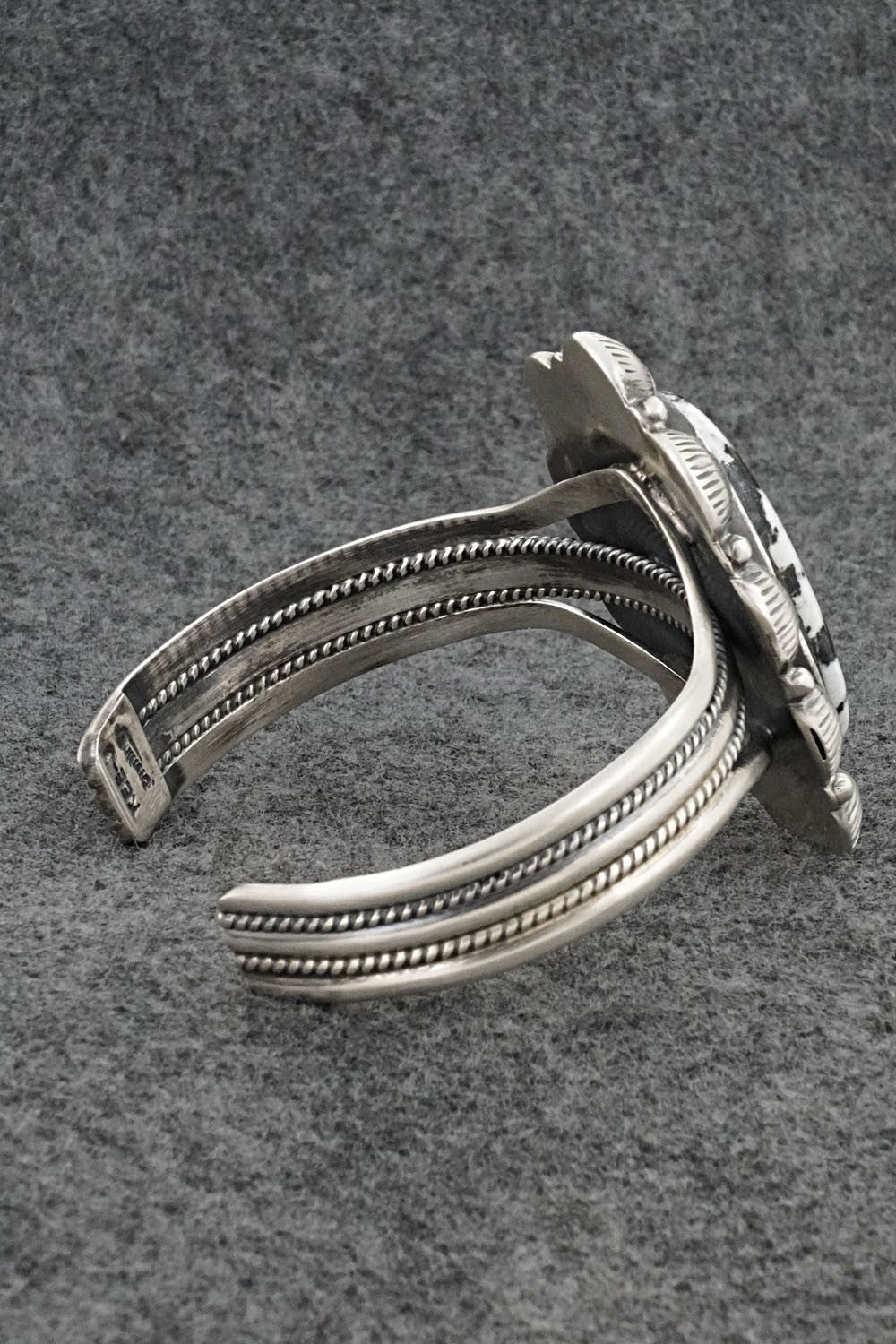White Buffalo & Sterling Silver Bracelet - Vernon Johnson