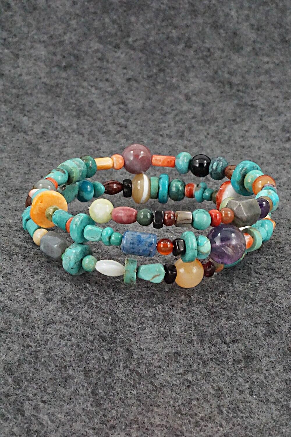 Multi-Stone Beaded Wrap Bracelet - Helen Tsosie