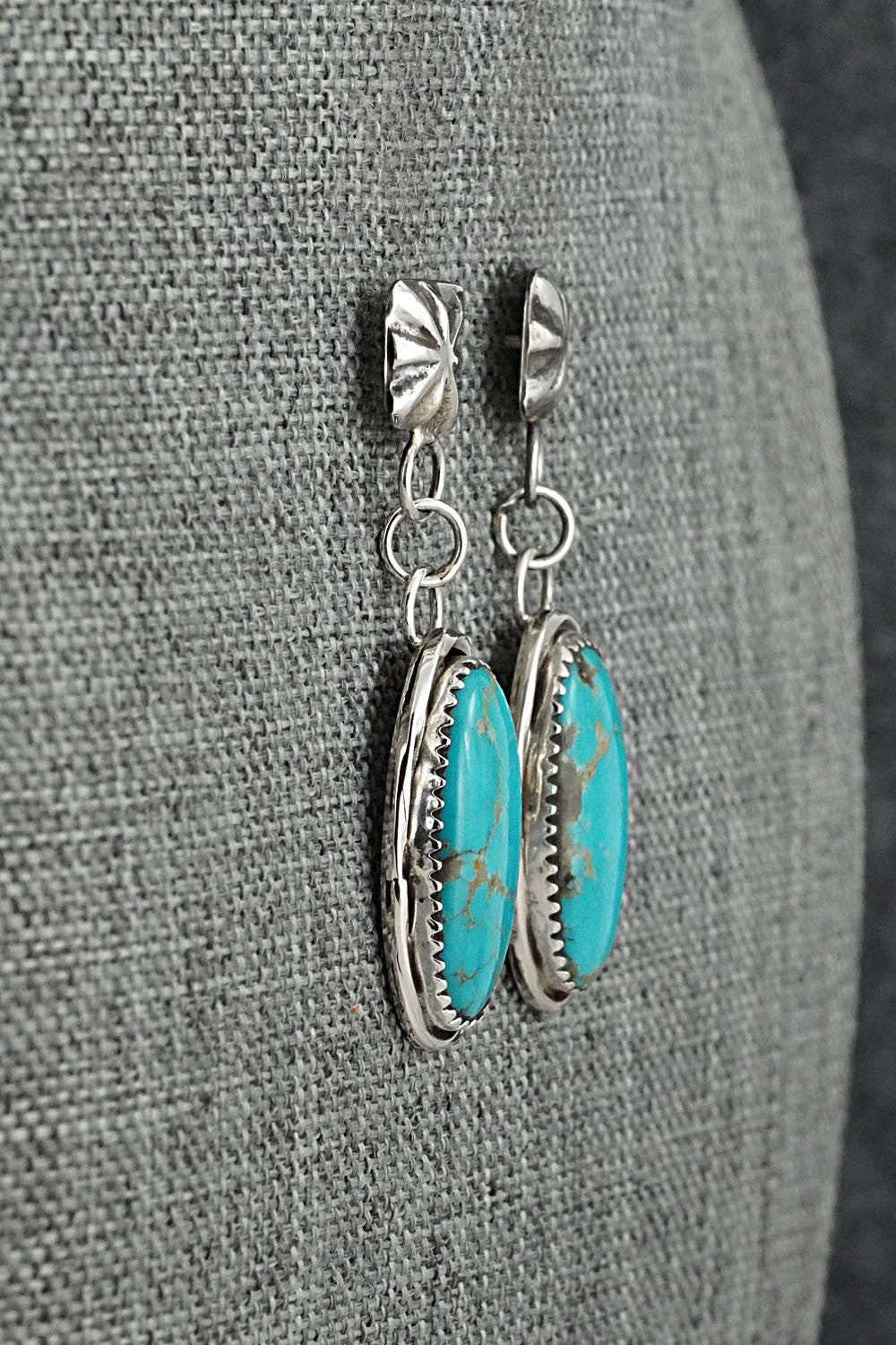Turquoise & Sterling Silver Earrings - Ernest Hawthorne