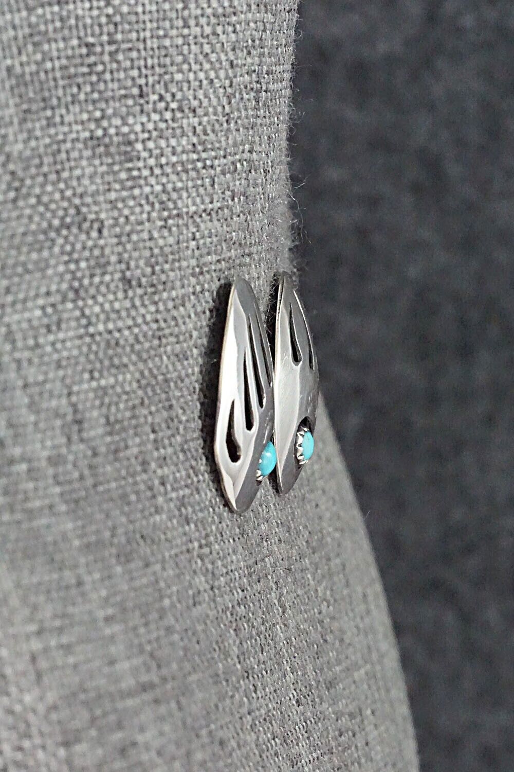 Turquoise & Sterling Silver Earrings - Ervin Begay