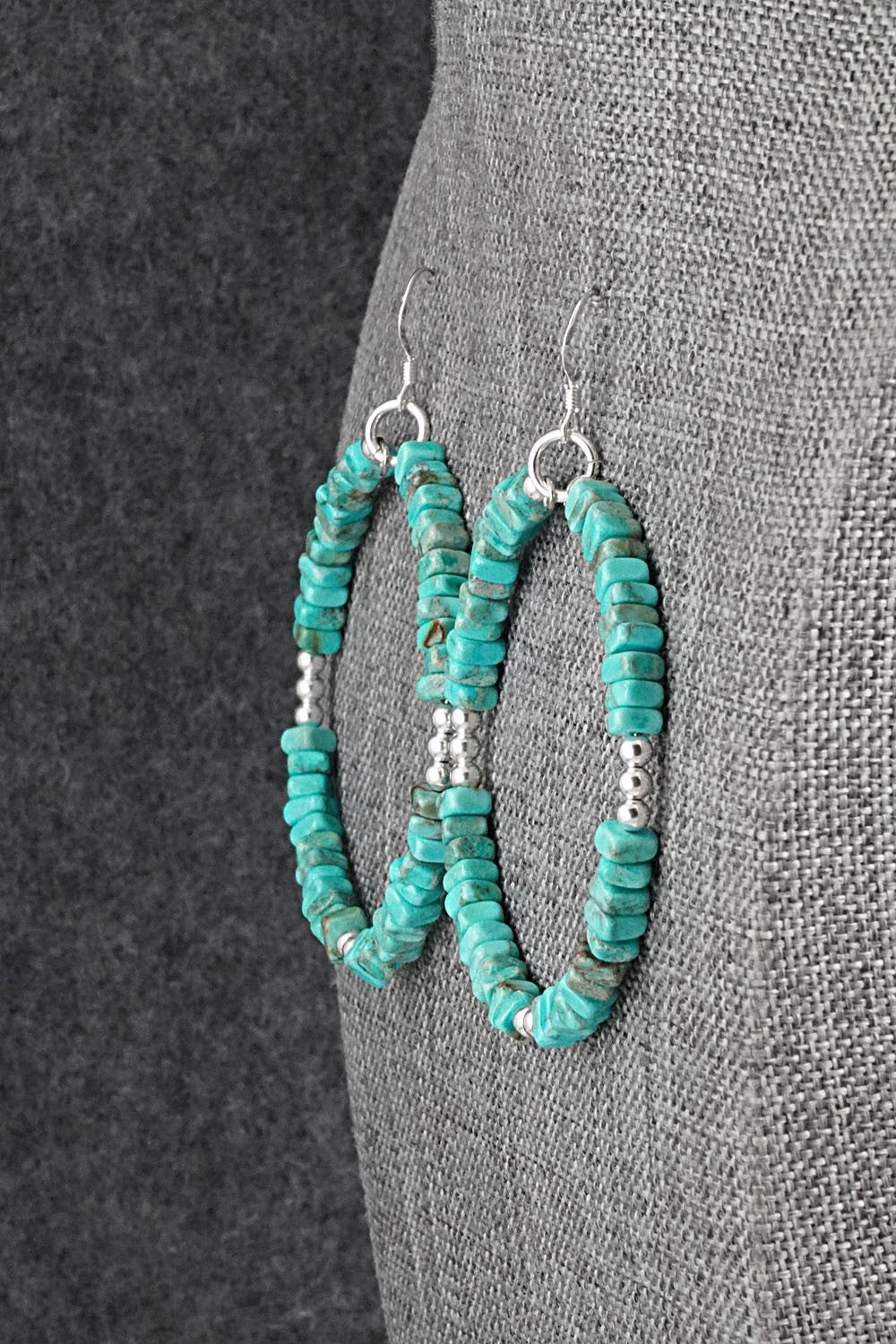 Turquoise & Sterling Silver Earrings - Doreen Jake