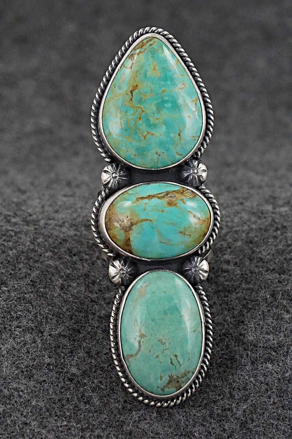 Turquoise & Sterling Silver Ring - Annie Hoskie - Size 9