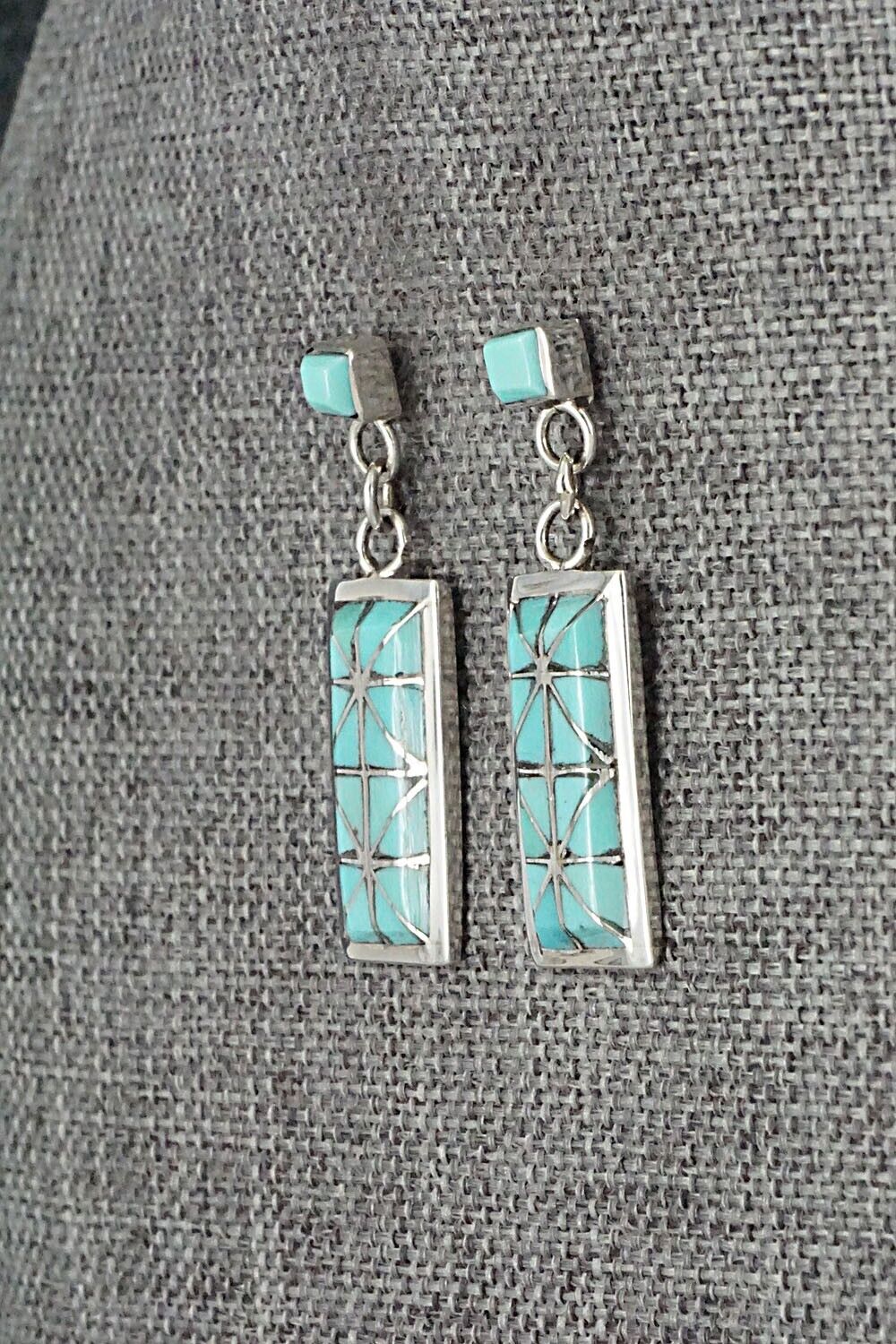 Turquoise & Sterling Silver Earrings - Gloria Tucson