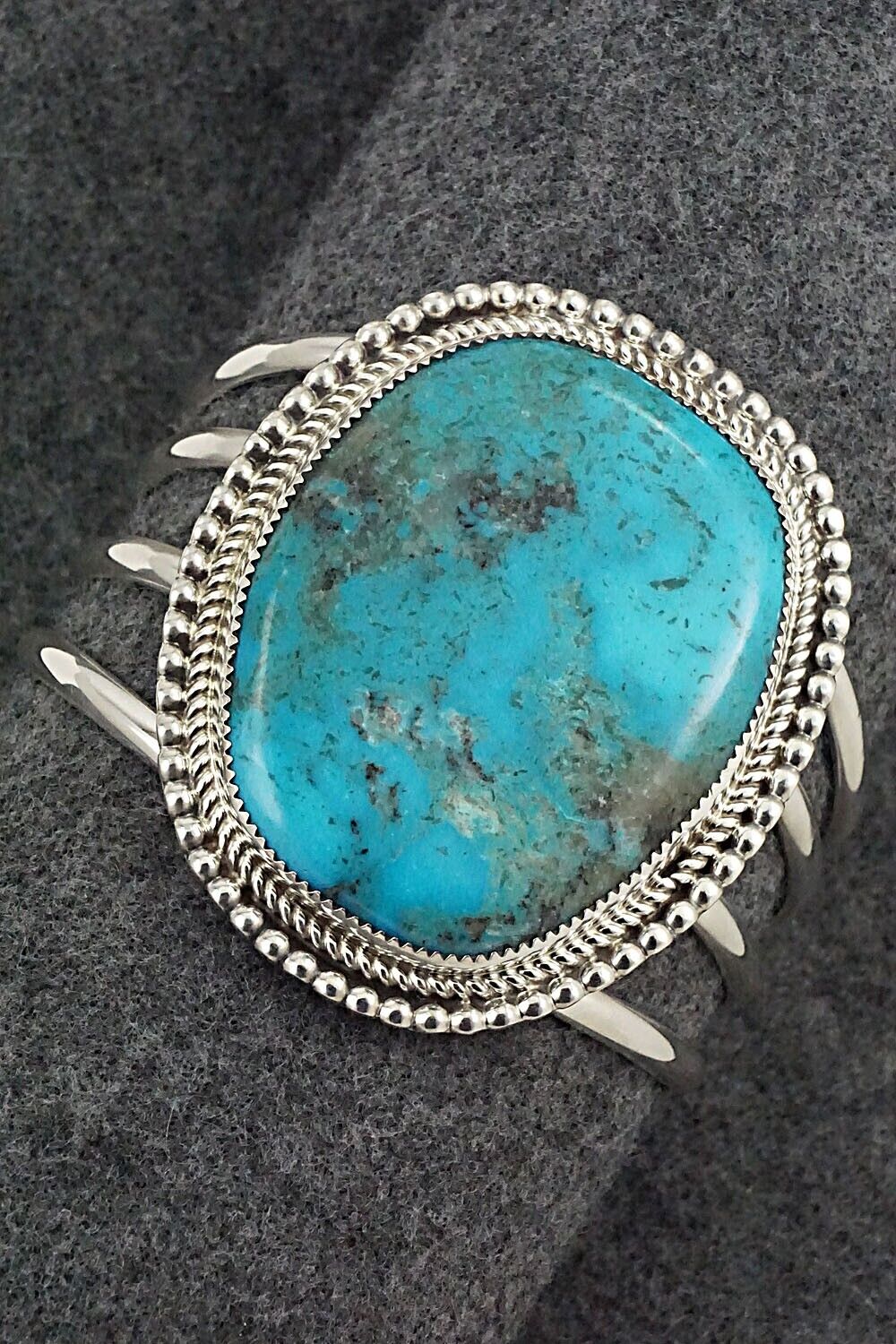 Turquoise & Sterling Silver Bracelet - Leslie Nez