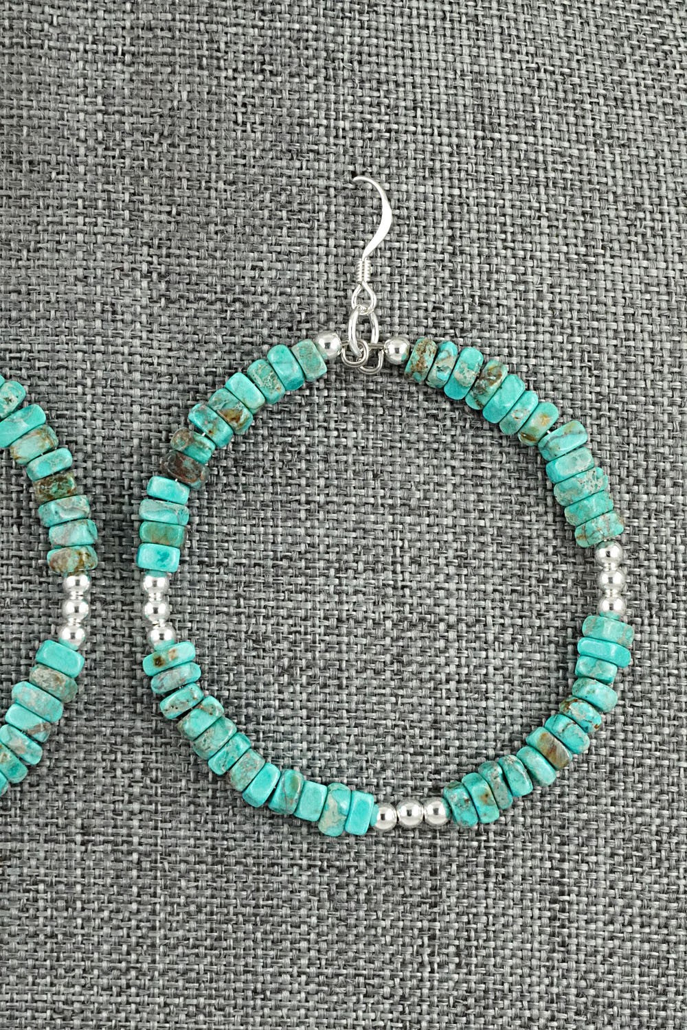 Turquoise & Sterling Silver Earrings - Doreen Jake