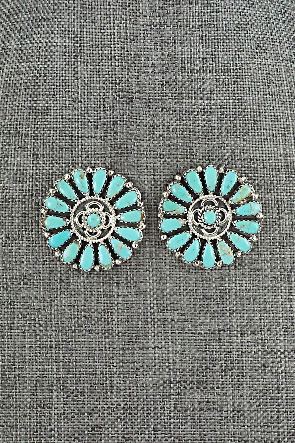 Turquoise and Sterling Silver Earrings - Zeita Begay
