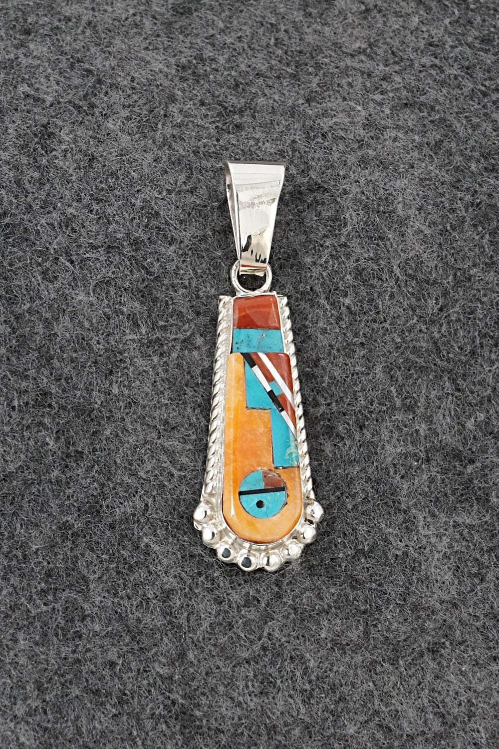 Multi Stone & Sterling Silver Pendant - Rayland Edaakie