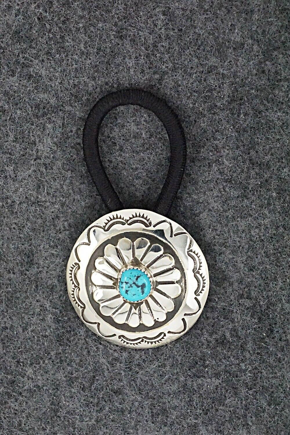 Turquoise & Sterling Silver Hair Tie - Jolene Begay