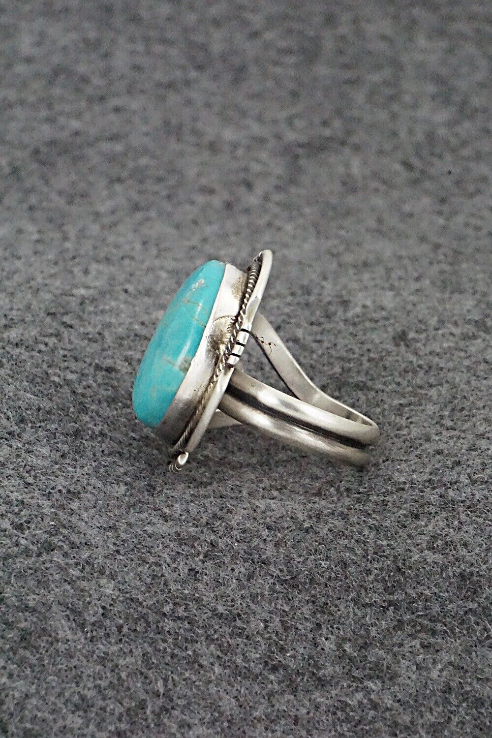 Turquoise & Sterling Silver Ring - Jameson Garcia - Size 8 Adj.