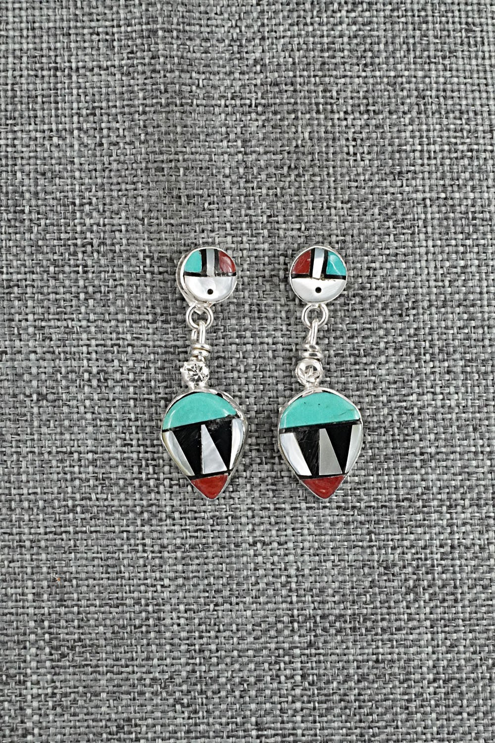 Multi Stone Inlay & Sterling Silver Earrings - Ola Eriacho